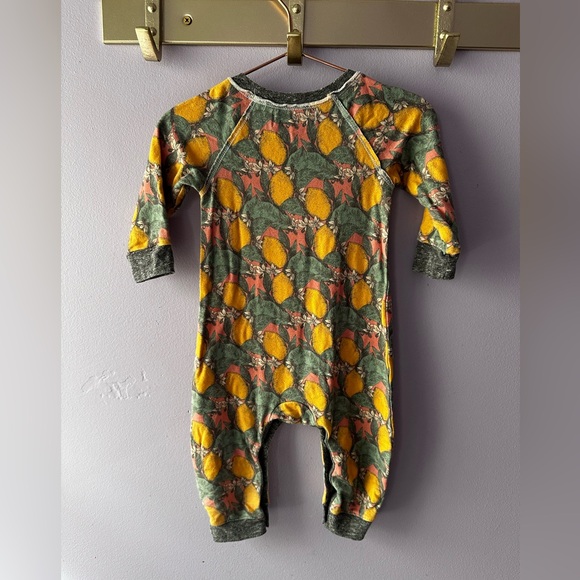 Grey Vintage Pink Lemon Romper Size 3M - Picture 1 of 7